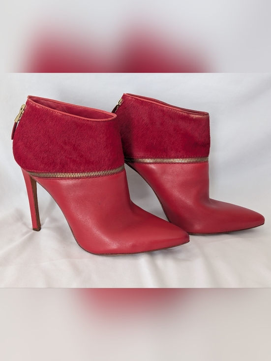 Marciano Shoes - MARCIANO Red Calf Fur & Leather Stiletto Booties Urban Cowgirl Women's Size 9